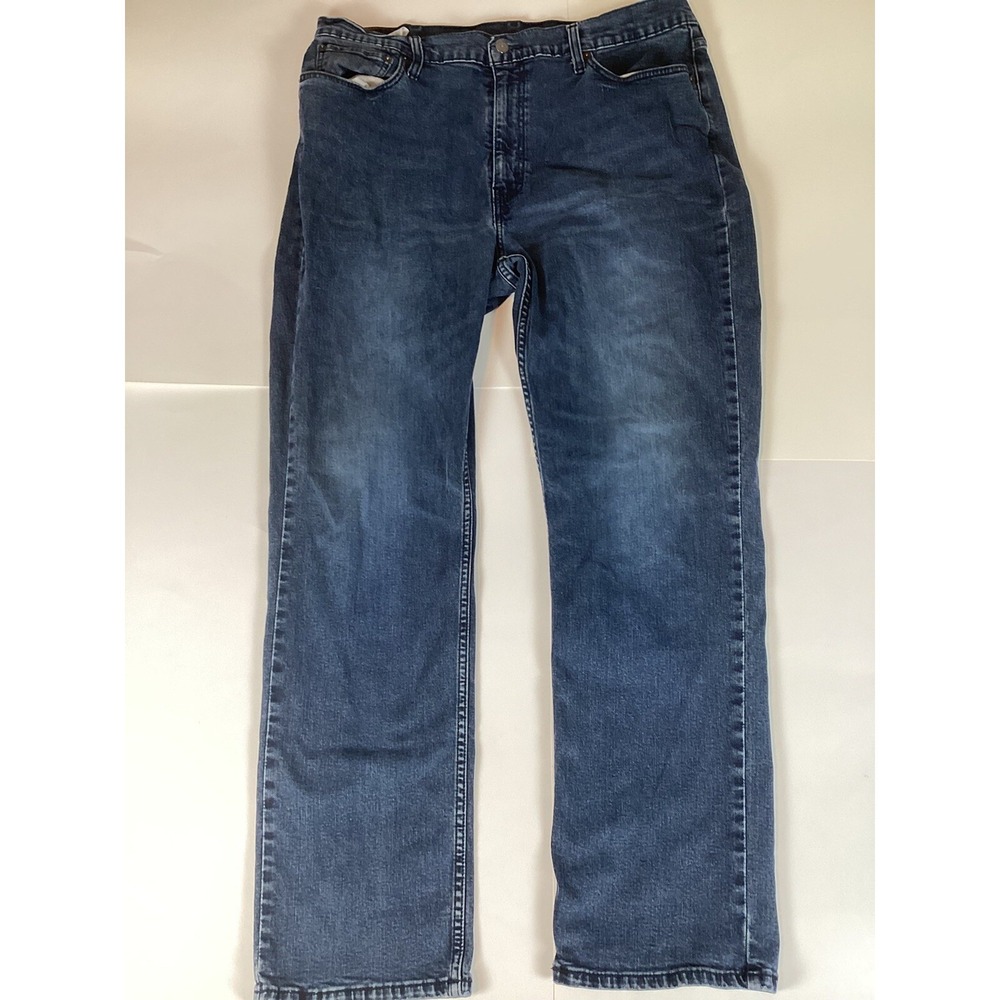 Levis Mens Jeans 40x32 Blue Denim Straight Leg Medium Wash Comfort Stretch